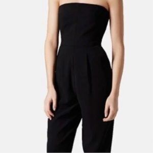 Topshop black strapless jumpsuit